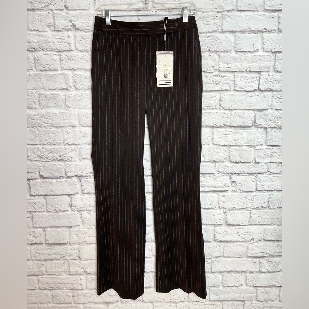 Missoni VTG Brown Plum Stripe 70s Chocolate Brown Trouser Slacks Size 42 New!